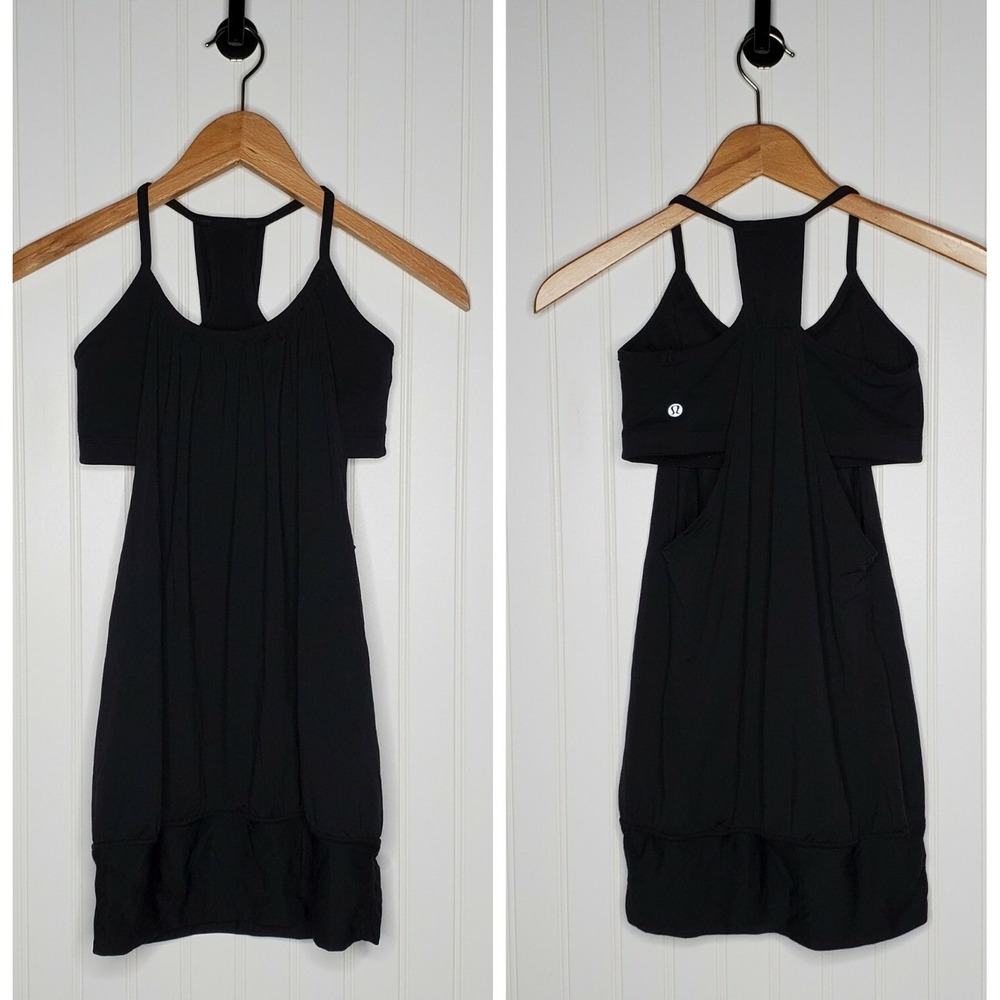 Lululemon No Limits Tank Top 2 in 1 Solid Black Women's size 4